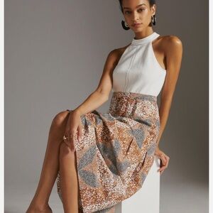 Anthropologie Cream Midi Pencil Dress Cocktail